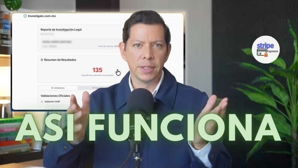 Video explicativo: Así funciona Investigalo.com.mx - Cómo consultar antecedentes legales en México